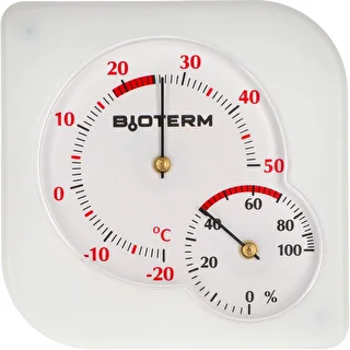Notranji bimetalni termometer s higrometrom (-20 do +50°C), bel
