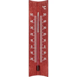 Leseni sobni termometer (-20 do +50 °C), v barvi mahagonija, 15 cm