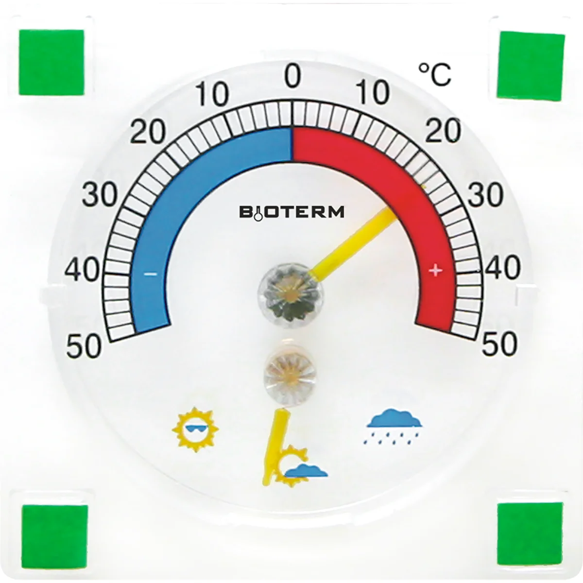 Univerzalni termometer z higrometrom, prozoren, samolepilen (od -50 °C do +50 °C)