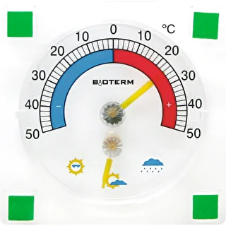 Univerzalni termometer z higrometrom, prozoren, samolepilen (od -50 °C do +50 °C)