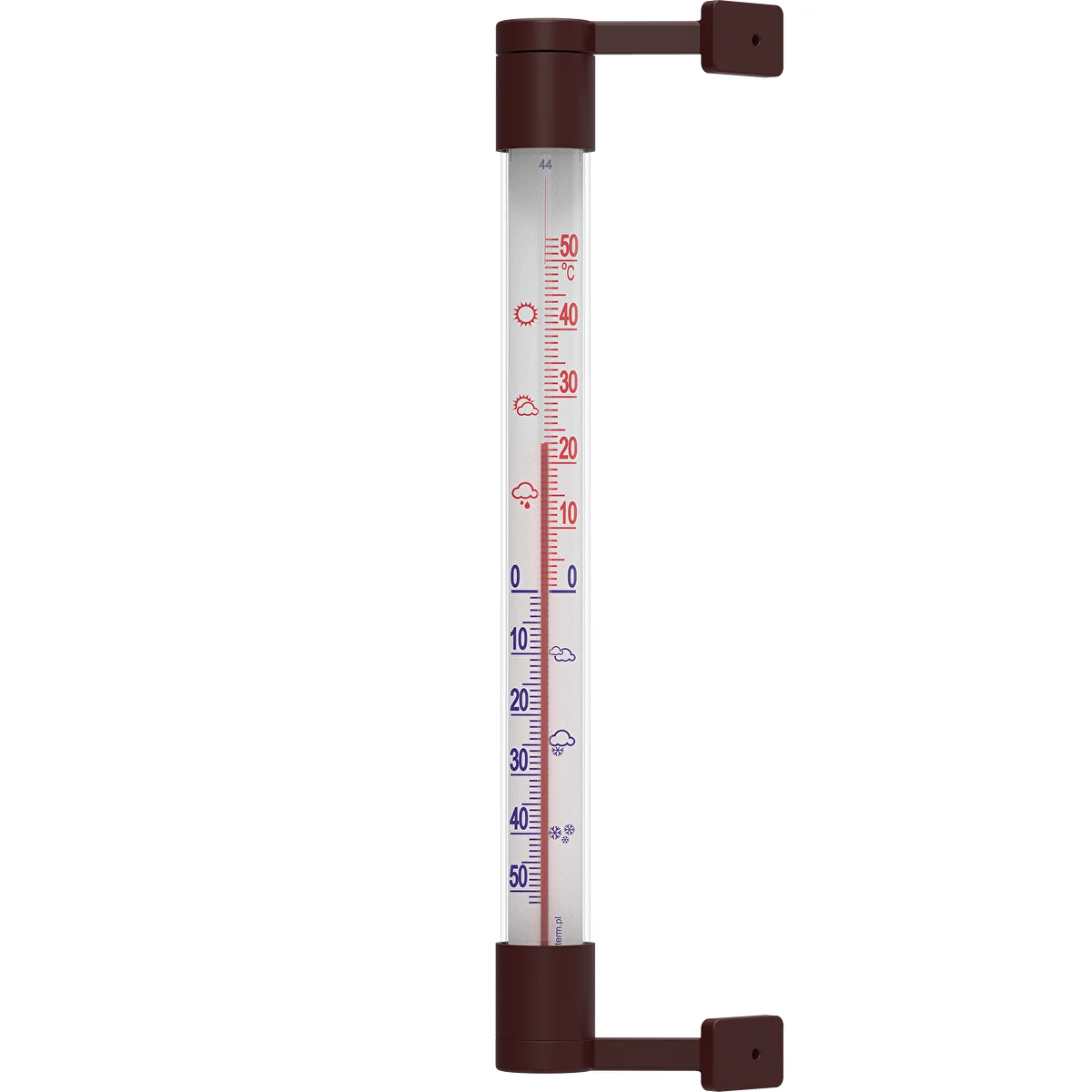 Rjavi zunanji termometer (od -50 °C do +50 °C) 22 cm