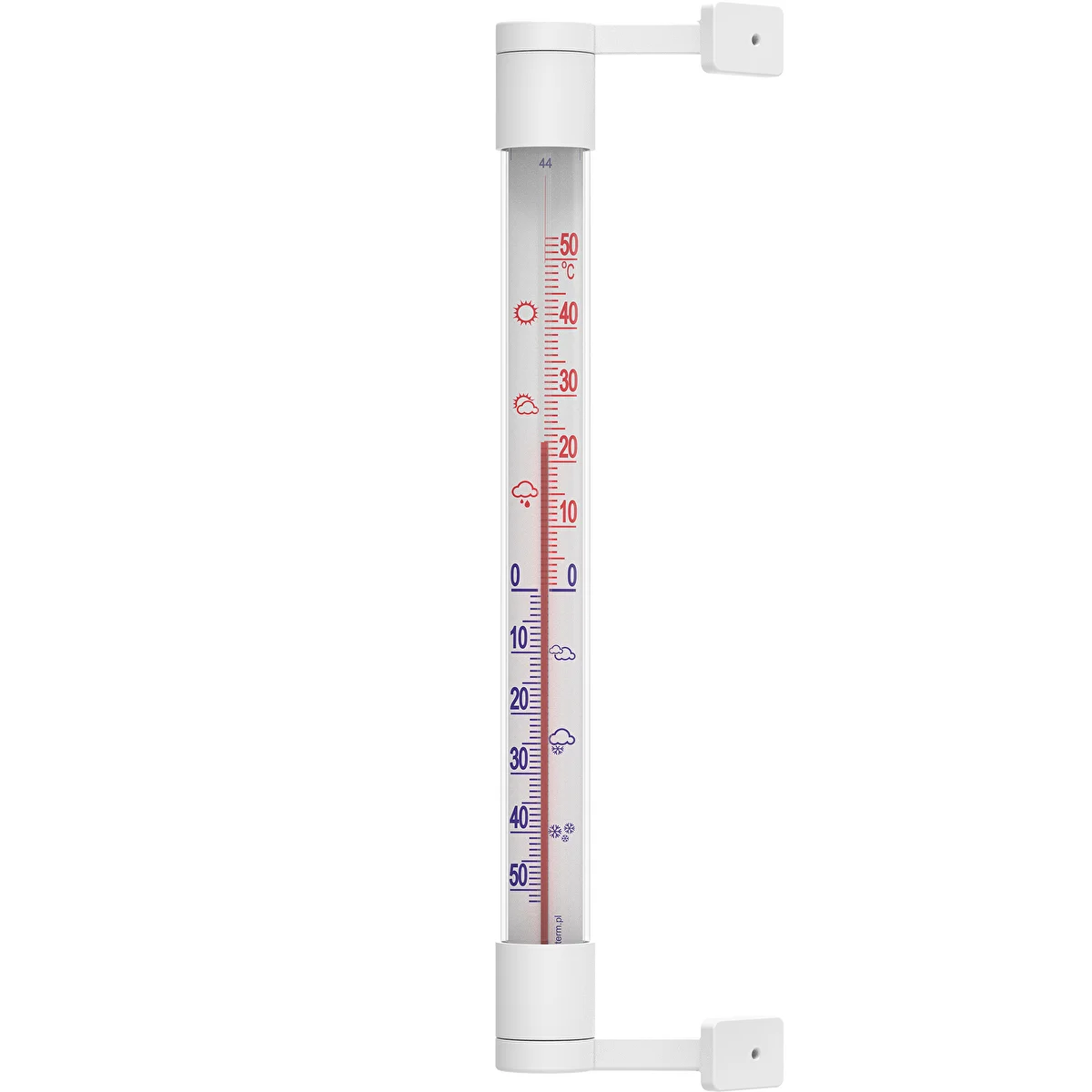 Beli zunanji termometer (-50 °C do +50 °C) 22 cm