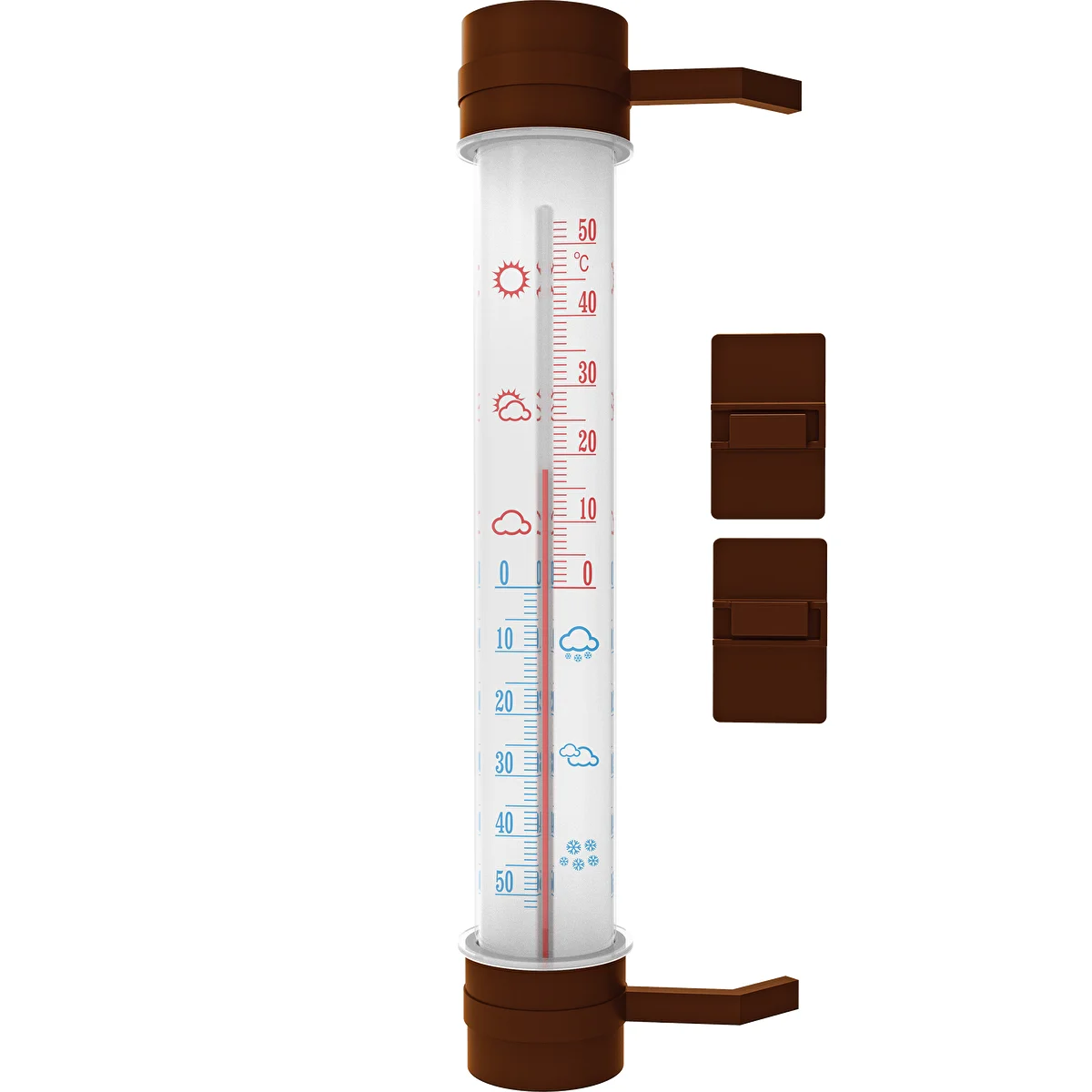 Zunanji termometer, rjav (od -50 °C do +50 °C) 27 cm