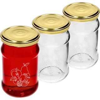 Kozarec TO 300ml s potiskom - mešanica sadja, s pokrovčkom fi66/4 - 3 kosi.