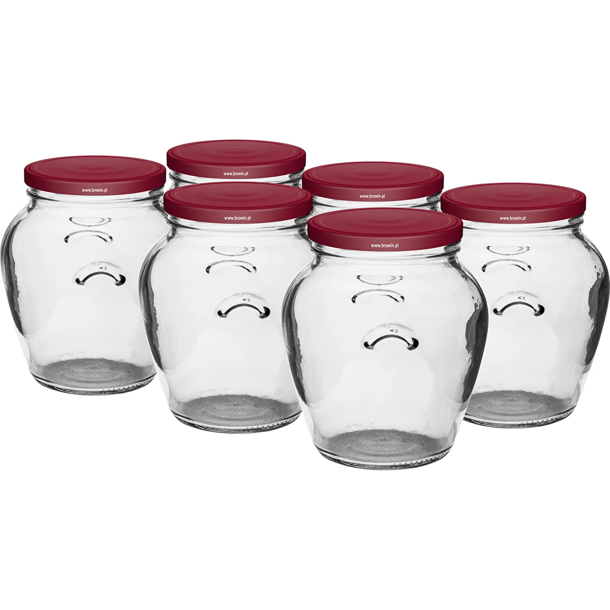 Kozarec Amfora 580 ml (fi 82) z bordo pokrovčkom 6 kos