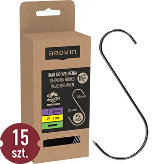 Kljuke za prekajevanje - S, naostrene 3 mm x 150 mm, 15 kos.
