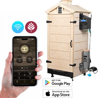 Brezokvirna prekajevalnica dragON PLYWOOD NATURE z Wi-Fi, 200 L