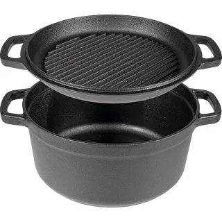Litoželezni lonec s ponvijo, 5 L + 1 L