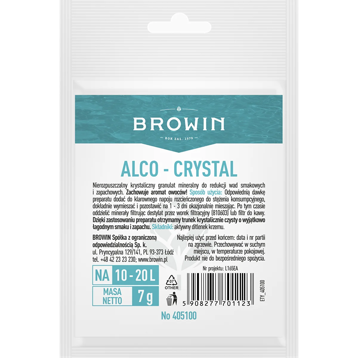 Alco-crystal - sredstvo za izboljšanje lastnosti alkoholnih pijač