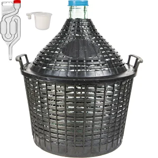 Osnovni vinski komplet: steklena damižona 15 L v plastični košari, z zamaškom in fermentacijsko cevko