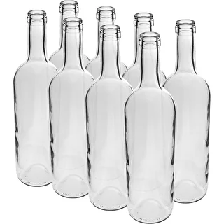 Prozorna steklenica za vino 0,75 L - zavitek 8 kos.
