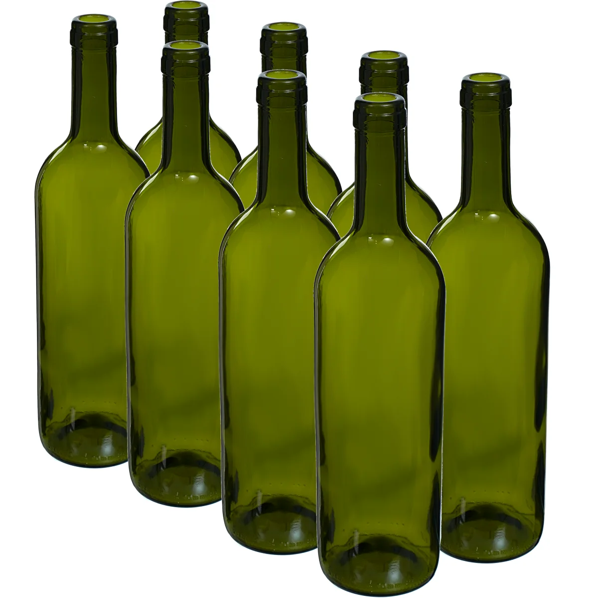 Olivno zelena steklenica za vino 0,75 l - paket 8 kosov