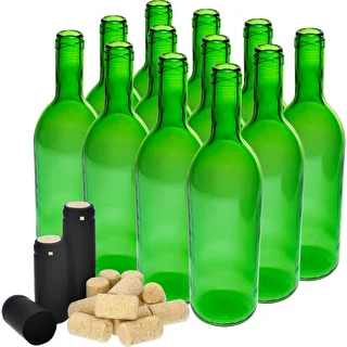 Steklenica za vino 0,75 l z zamaški in termoskrčljivimi kapsulami - 12 kos. – photo 2
