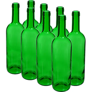 Steklenica za vino 0,75 L zelena - paket 8 kos.