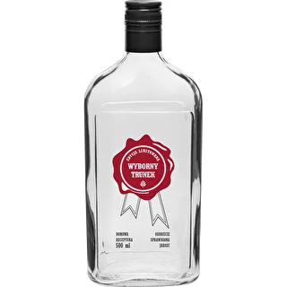Steklenica 500 ml z navojnim pokrovčkom, potisk 'Wyborny Trunek', 1 kos.