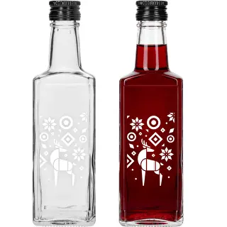 Steklenica Receptura, 250 ml z navojnim pokrovčkom – Božični severni jelen – photo 2