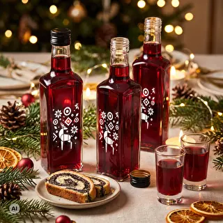 Steklenica Receptura, 250 ml z navojnim pokrovčkom – Božični severni jelen – photo 6