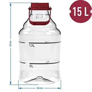 Balon za vino, lahek, nerazbiten, z ročajem, 15 L – photo 6