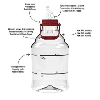 Balon za vino, lahek, nerazbiten, z ročajem, 15 L – photo 4