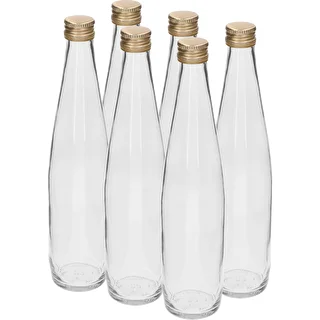 Steklenica Klubowa 500 ml z zlatim navojnim zamaškom, komplet 6 kosov.