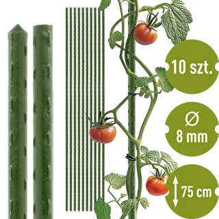 Vrtne palice Bioogród – jeklene, prevlečene, 0,75 m, fi 8 mm, 10 kosov.