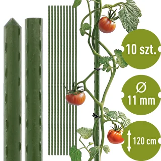 Vrtne opore Bioogród – prevlečene jeklene, 1,2 m, Ø 11 mm, 10 kos