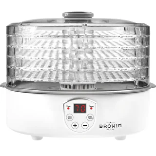 Sušilnik za gobe, sadje, zelenjavo in zelišča z nastavitvijo temperature, 240 W, prozoren