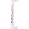 Zunanji bel termometer (-50 °C do +50 °C) 18 cm ['zunanji termometer', ' termometer', ' okenski termometer', ' termometer s pregledno lestvico', ' termometer iz plastike', ' termometer za na okno', ' termometer za na balkon', ' dvostranski termometer', ' samolepilni termometer']