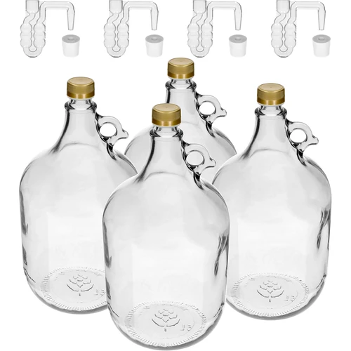 4 x Dama 5 L z zamaškom, fermentacijsko cevko in pokrovčkom