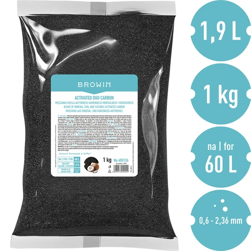 Activated Duo Carbon – mešanica aktivnega mineralnega (kamninskega) in kokosovega oglja, 1 kg, za 60 L - 3