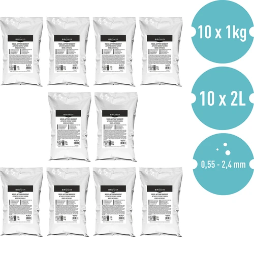 Aktivno oglje iz kokosove lupine 1 kg x 10 - komplet - 2