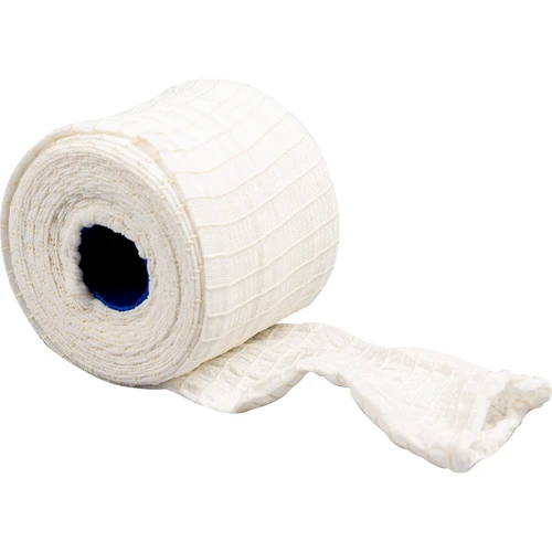 Bela mesarska mrežica v dimenzijah 12,5 cm x 5 m, s toplotno odpornostjo do 220 °C