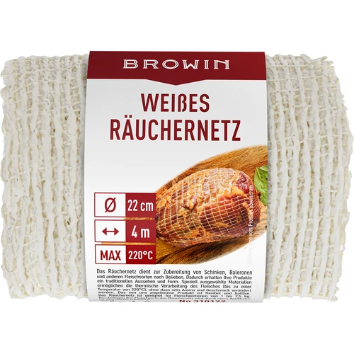 Bela mrežica za prekajevanje 22 cm x 4 m, do 220 °C - 3