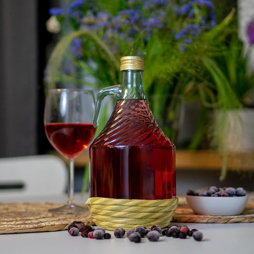 Damižana Dama 1 L v opletku, z navojnim pokrovom - 3