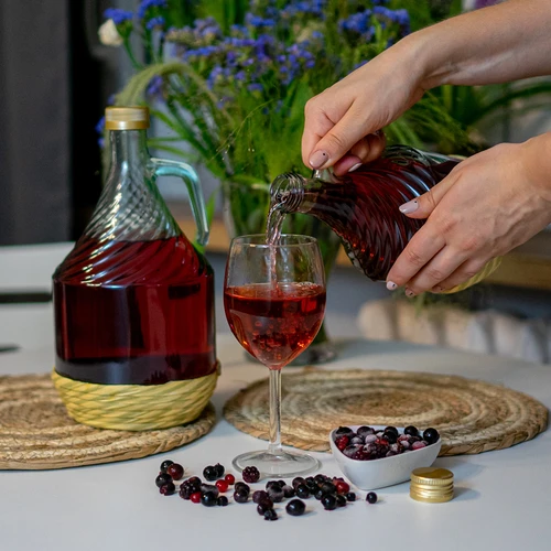 Damižana Dama 1 L v opletku, z navojnim pokrovom - 4