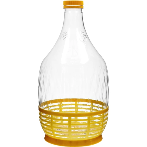 Damižana Dama 5 L PET, z navojnim pokrovčkom in košarico