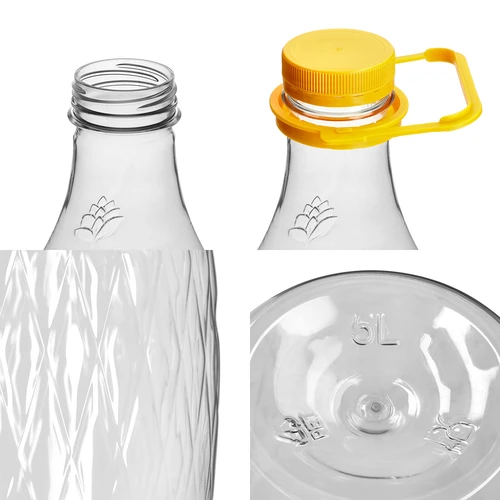 Damižana Dama 5 L PET, z navojnim zamaškom in ročajem - 3