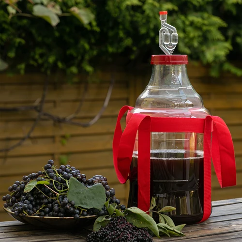 Damižana za vino, lahka, nelomljiva, z nosilnimi trakovi, 10 l - 8