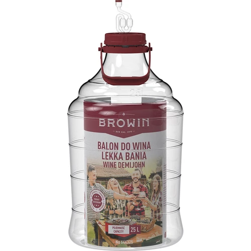 Damižon za vino, lahek, nelomljiv, z ročajem, 25 L - 3