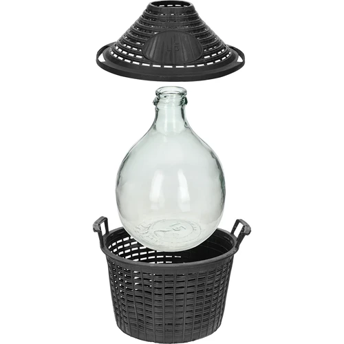 Damižona za vino 5 L v plastičnem košu - 4
