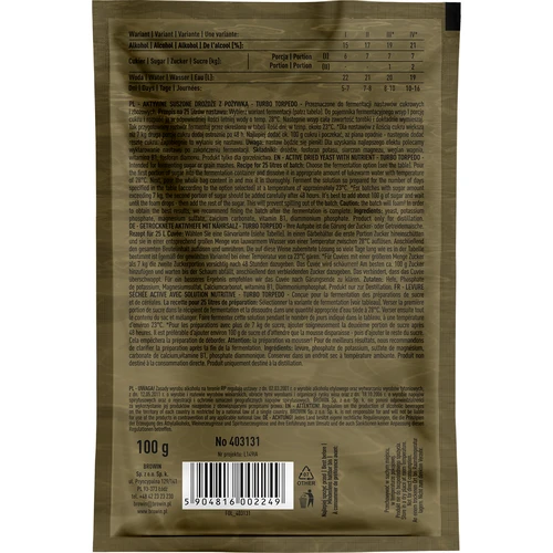 Destilacijski kvas Turbo Torpedo 5-7 dni 21% 100g - 2