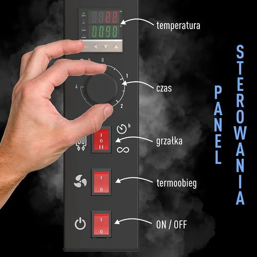 Dimnica 115 L dragON Wood 60E – lesena na drva, z električnim grelnim modulom in krmilnikom - 5