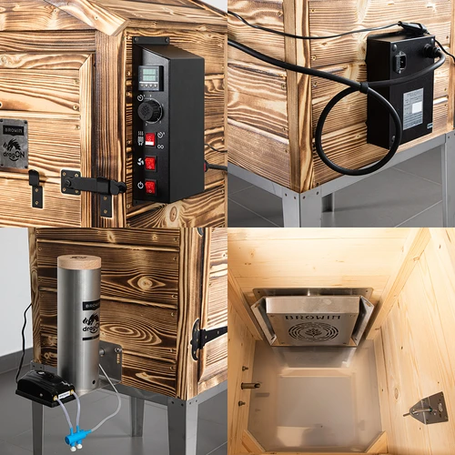 Dimnica 115 L dragON Wood 60E – lesena na drva, z električnim grelnim modulom in krmilnikom - 4