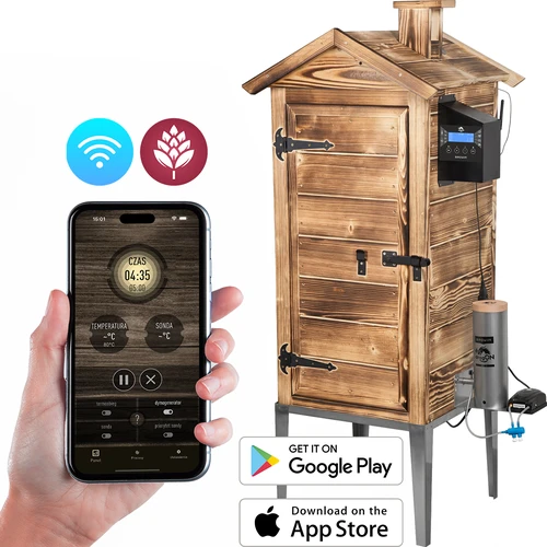 Dimnica z Wi‑Fi, 200 L – dragON WOOD 100IQ z električnim grelnim modulom in upravljalnikom, na drva