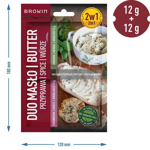 Duo Masło - česnova in zeliščna začimba 2 v 1, 2 x 12g - 4