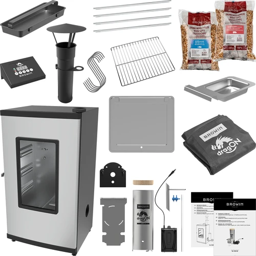 Električna prekajevalnica - dragON z generatorjem dima, digitalna, 65 L - 2