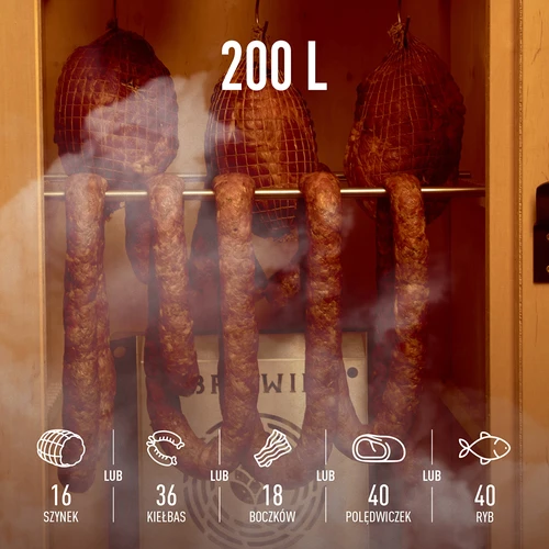 Električni prekajevalnik dragON PLYWOOD NATURE 100E z električnim grelnim modulom in krmilnikom - 8