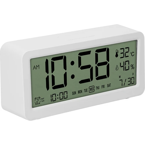 Elektronska vremenska postaja Soens - bela, z uro in koledarjem
