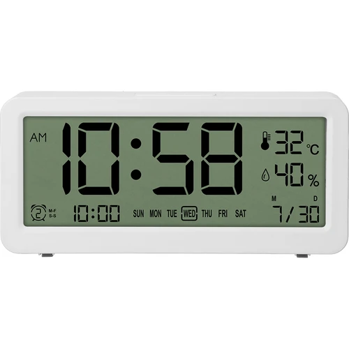 Elektronska vremenska postaja Soens - bela, z uro in koledarjem - 2