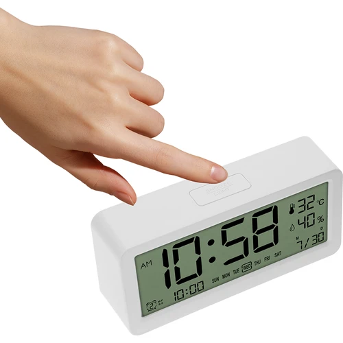 Elektronska vremenska postaja Soens - bela, z uro in koledarjem - 3